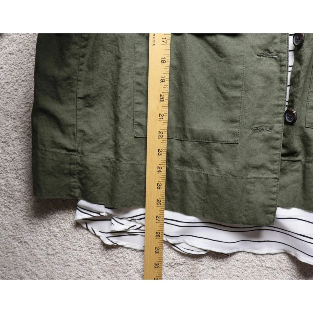 Who What Wear Womens Olive Green Utility Jacket and Striped Tank Set Size L XXL